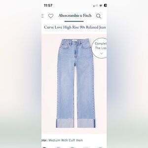 Curve Love High Rise 90s Relaxed Jean - Size 31 *Long*